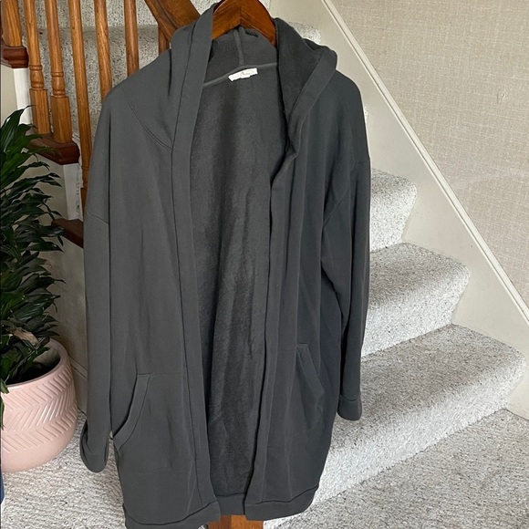 Eileen Fisher Organic Cotton French Terry Hooded Jacket - Picture 2 of 14